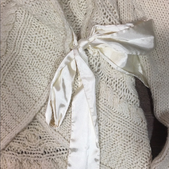 Rue 21 Cream Knit Sweater with Side Ribbon - Picture 2 of 6